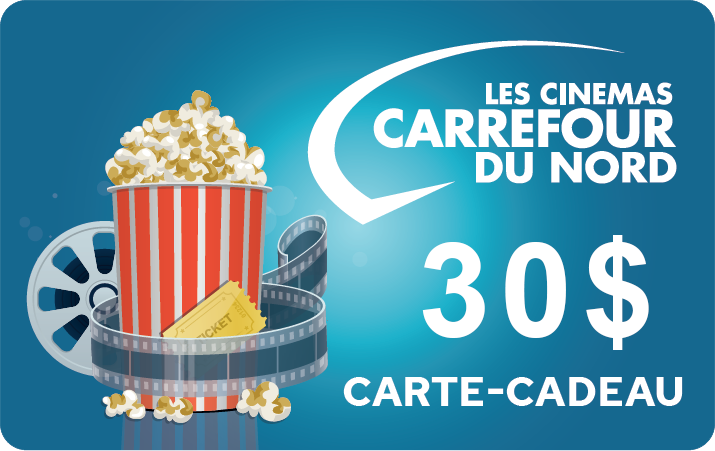 Carte-cadeau de 30$ – Cinéma St-Eustache & Le Cinéma Carrefour du Nord